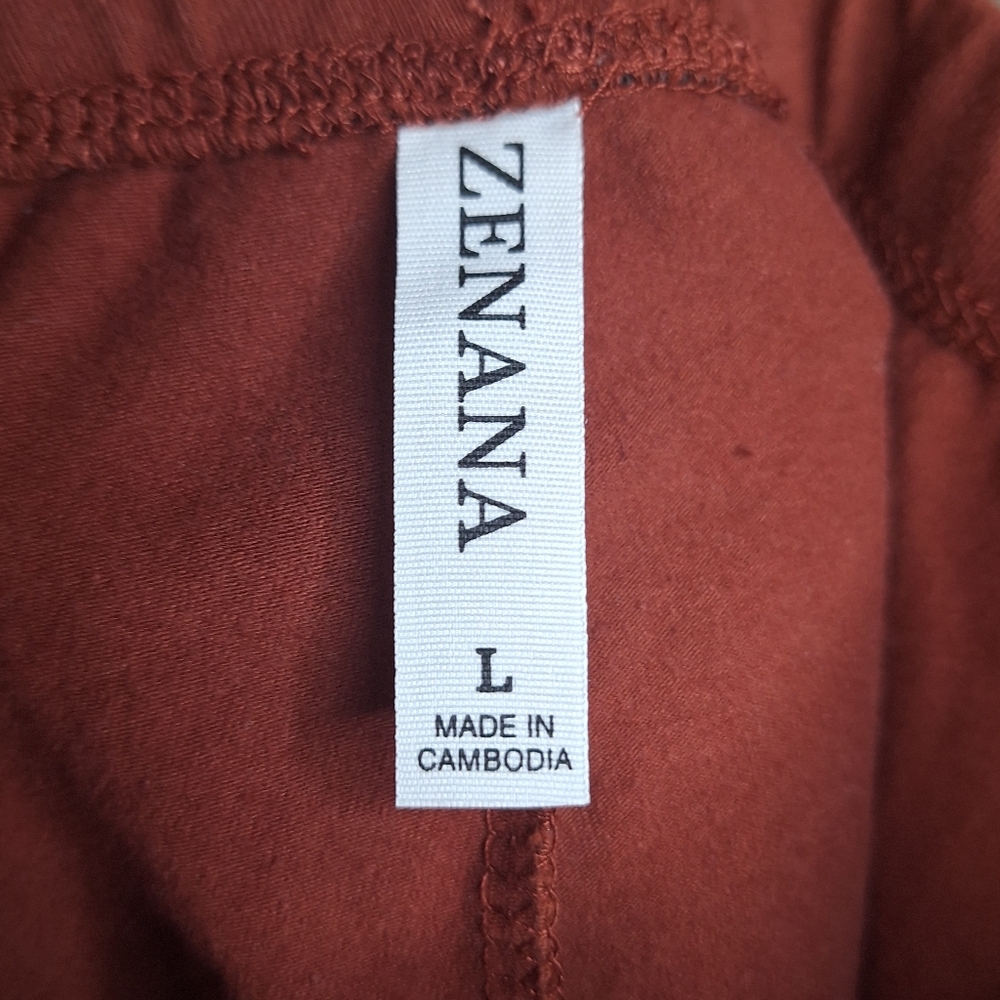 Zenana Outfitters Terracotta / Rust Cotton Stretch Leggings Large Basic Boutique - Picture 3 of 4